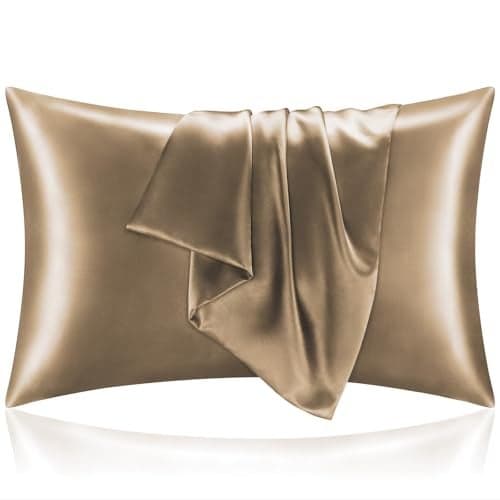 BEDELITE Satin Pillowcase for Hair and Skin, Super Soft and Cooling Similar to Silk Pillow Cases 2 Pack with Envelope Closure, Gift for Women Men(20"x30" Queen Size, Tawny Brown)