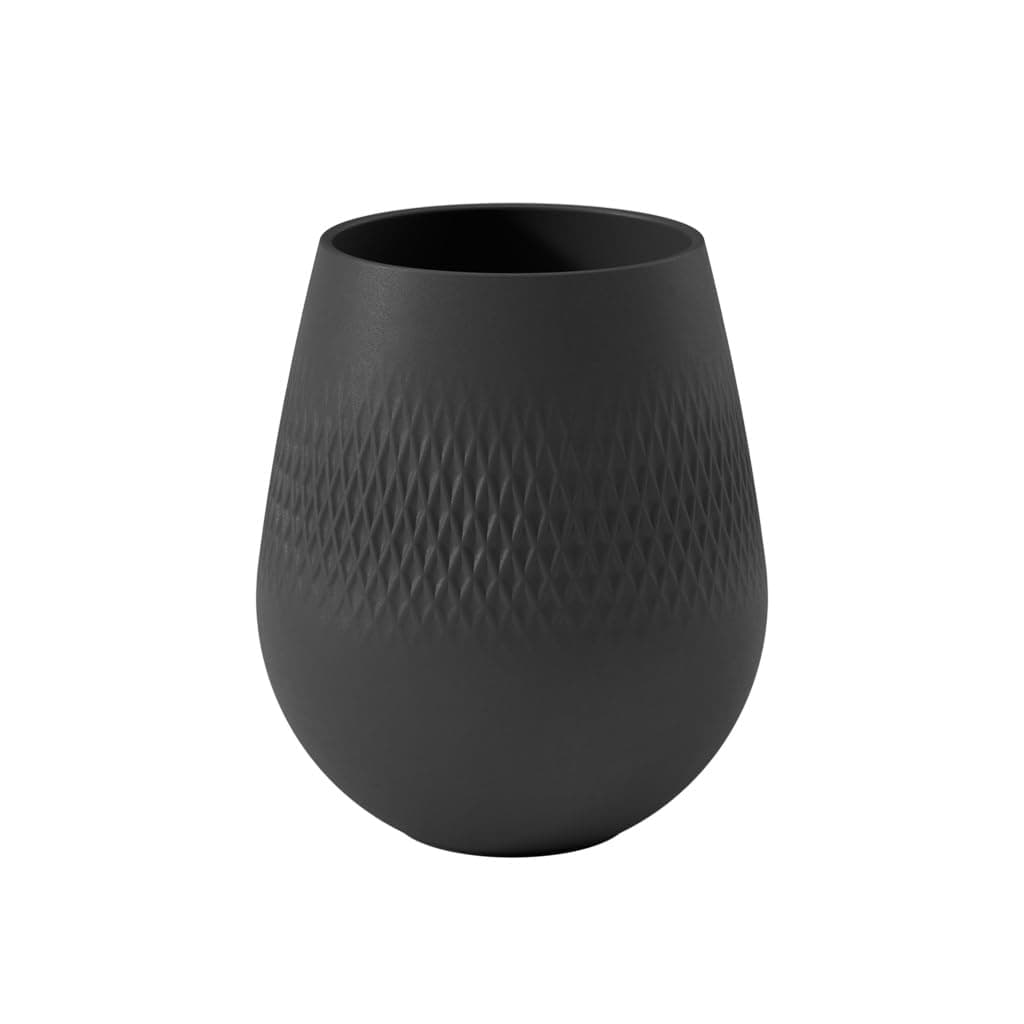 Villeroy Boch Collier Noir Small Vase Carre 5 in Premium Porcelain Black