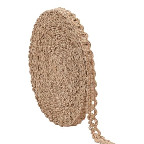 PH PandaHall 109 Yards Braided Burlap Ribbon 38 inch Braid Trim Lace Ribbon Natural Jute Burlap Lace Craft Ribbon Rope for Costume Hat Shoes Chair Wine Bottles Gift Wrapping Home Decor