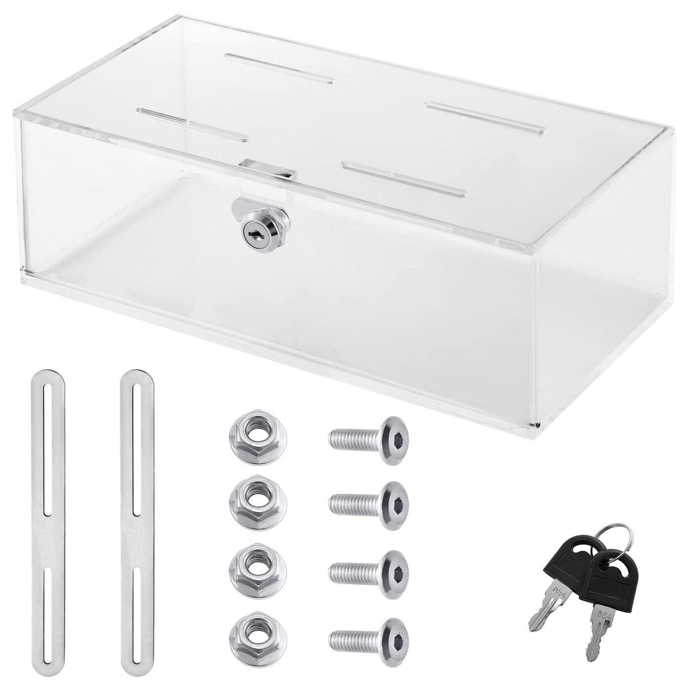 CiaoHER Clear Acrylic Refrigerator Medicines Insulin Narcotics Storage Lock Box with Two Keys and Mounting Hardware12x6x425