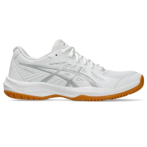 ASICS Women's Upcourt 6 Volleyball Shoes, 9, White/Pure Silver