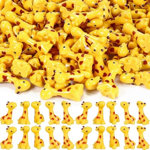 Simgoing 50 Pcs Mini Resin Giraffe Figurine Tiny Giraffe Resin Ornaments for Garden Home Decoration Zoo Animal Micro Landscape Ornaments Kit Fairy Accessories Party Gifts Classic