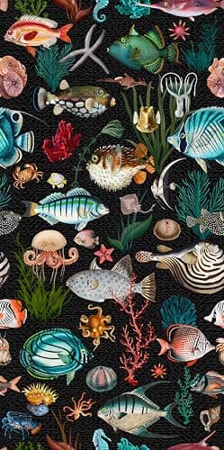 MAGAFA Ocean Fish Black Peel and Stick Wallpaper Underwater World Self Adhesive Removable Easy Peel Off Stick on Wall Paper Contact Paper for Bedroom Cabinet Renter Friendly 17712362