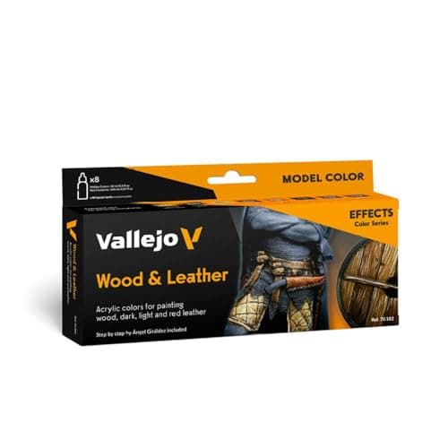 Vallejo Model Color Effects Wood Leather Set Modeling Acrylic Paints 8 Bottles x 18 ml 060 floz