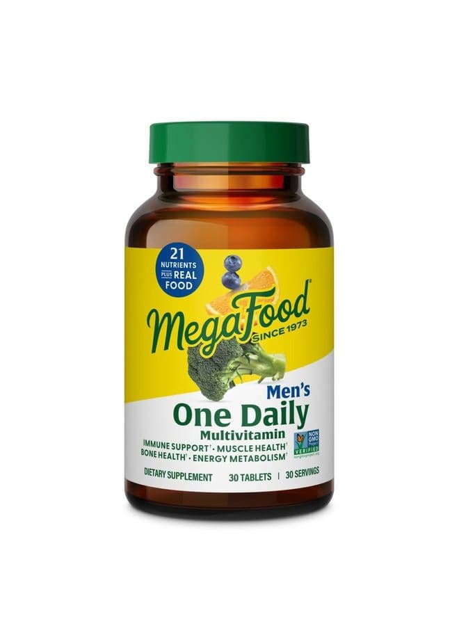 One Daily Mens Multivitamins - Multivitamin for Men - Vitamin C, Vitamin D3 & Vitamin B12 - Muscle, Energy Metabolism & Immune Support - Vegetarian, Gluten Free - 30 Tablets, 30 Servings