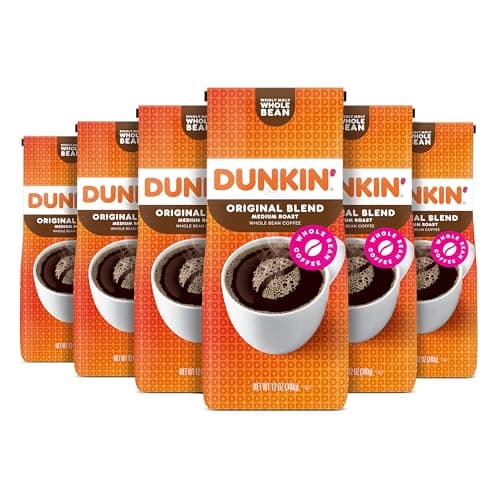 Dunkin Original Blend Medium Roast Whole Bean Coffee 12 Ounces Pack of 6