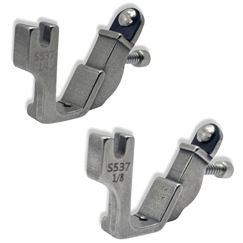 ZENITH S-537 Elastic Shirring Gathering Presser Foot & Quick Foot Changer Adapter Industrial Sewing Machine Accessories, Compatible with Jack, JUKI, Brother (S 537 1/4 + S 537 1/8 + Quick Changer)