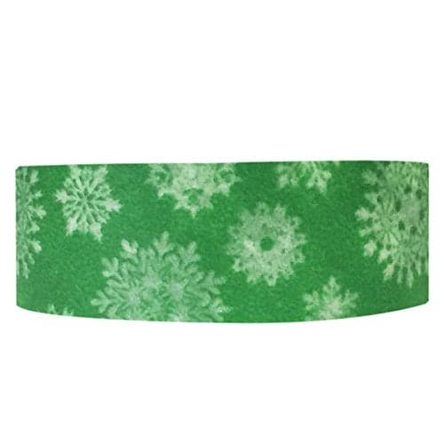 Wrapables Colorful Patterns Japanese Washi Masking Tape, Snowflakes on Green