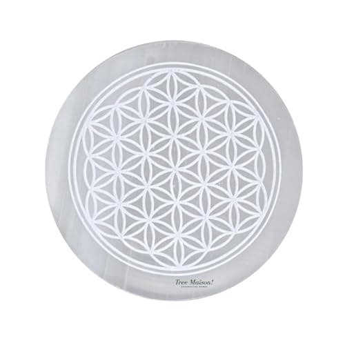 TREE MAISON CORONATING HOMES Selenite Crystal Charging Plate | 3 Inch Approx | Selenite Plate to Charge Reiki Crystal | Pack of 1