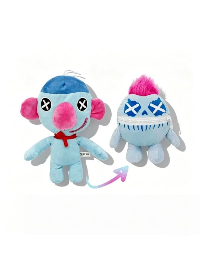 Wrongside Outimals Flip-Up Plush Toy - Poppy Playtime Chapter 5 Peripheral Doll - Double-Sided Transformation Stress-Relieving Toy - Blue Flip-Up Poppy (25cm)