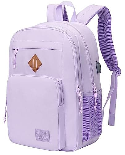 KEOFID Classic Travel backpack for Men and Women Anti Theft Laptop Backpack with USB Charging Port for Work Large Bag for College Water ResistentPurple