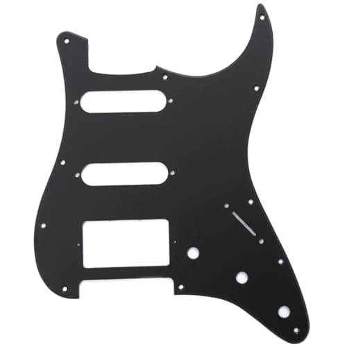 Musiclily HSS 11 Holes Strat Electric Guitar Pickguard for Fender US/Mexico Made Standard Stratocaster Modern Style Guitar Parts,1Ply Matte Black