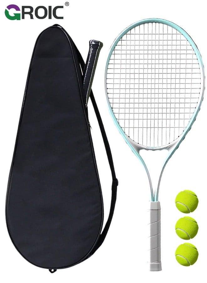 Tennis Rackets for Adults, 27 Inch Tennis Racquets with 3 Balls, 1 Bag,Pro Tennis Training Equipment, Recreational Students Beginner Tennis Racket, Comfortable Handle with Pre-Strung