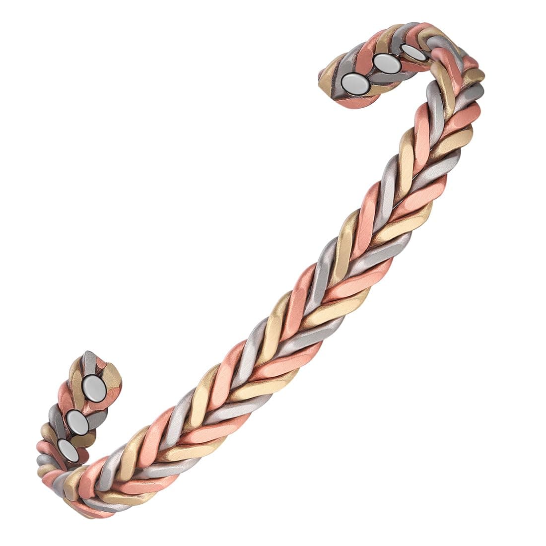 Vicmag Copper Bracelet for Women Men Magnetic Bracelet with Ultra Strength Magnets 100% Solid Pure Copper Gift (Feather)