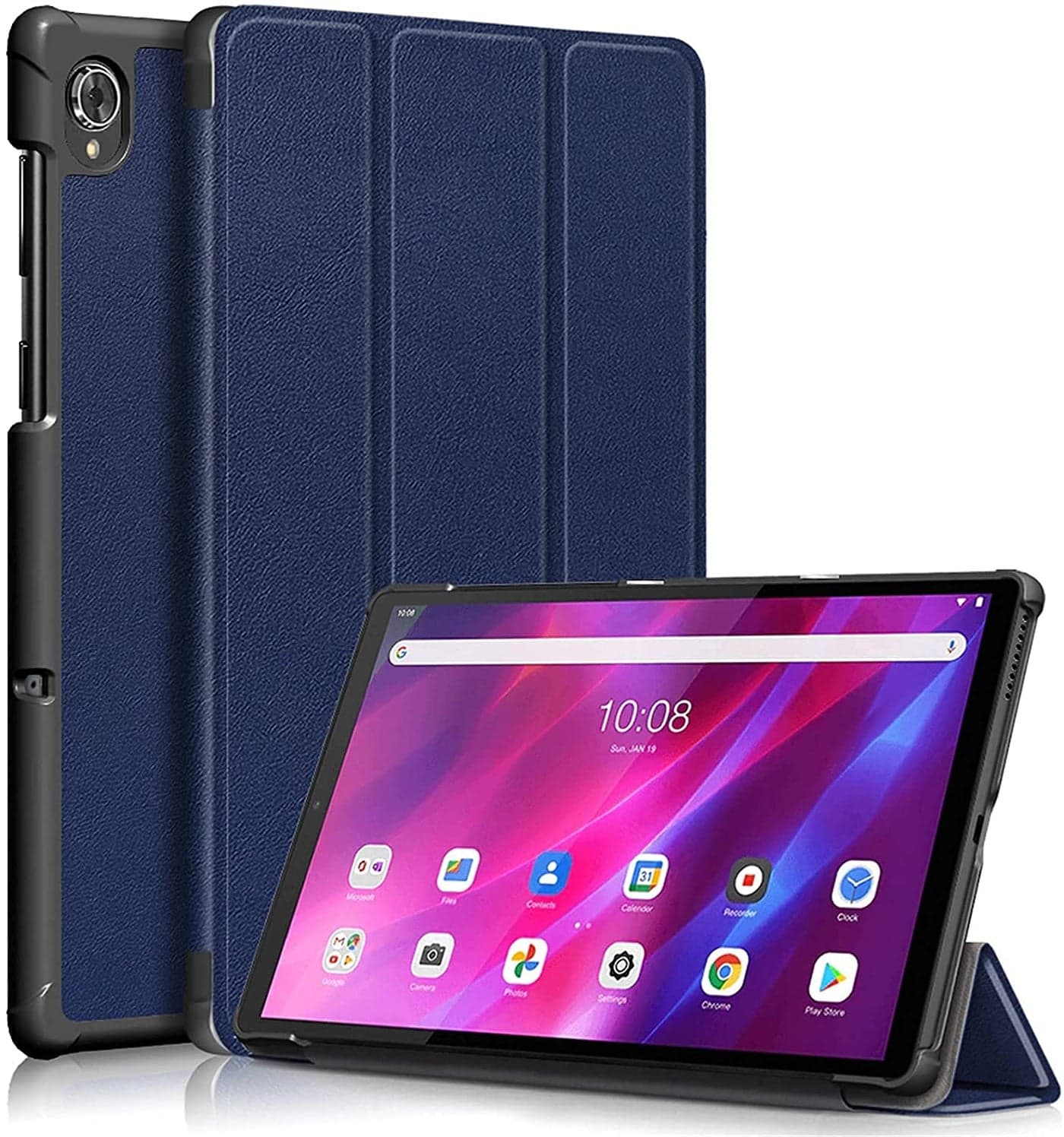 ProElite Sleek Smart Flip Case Cover for Lenovo Tab K10 FHD 10.3" Tablet TB-X6C6F/TB-X6C6X/TB-X6C6NBF, Dark Blue