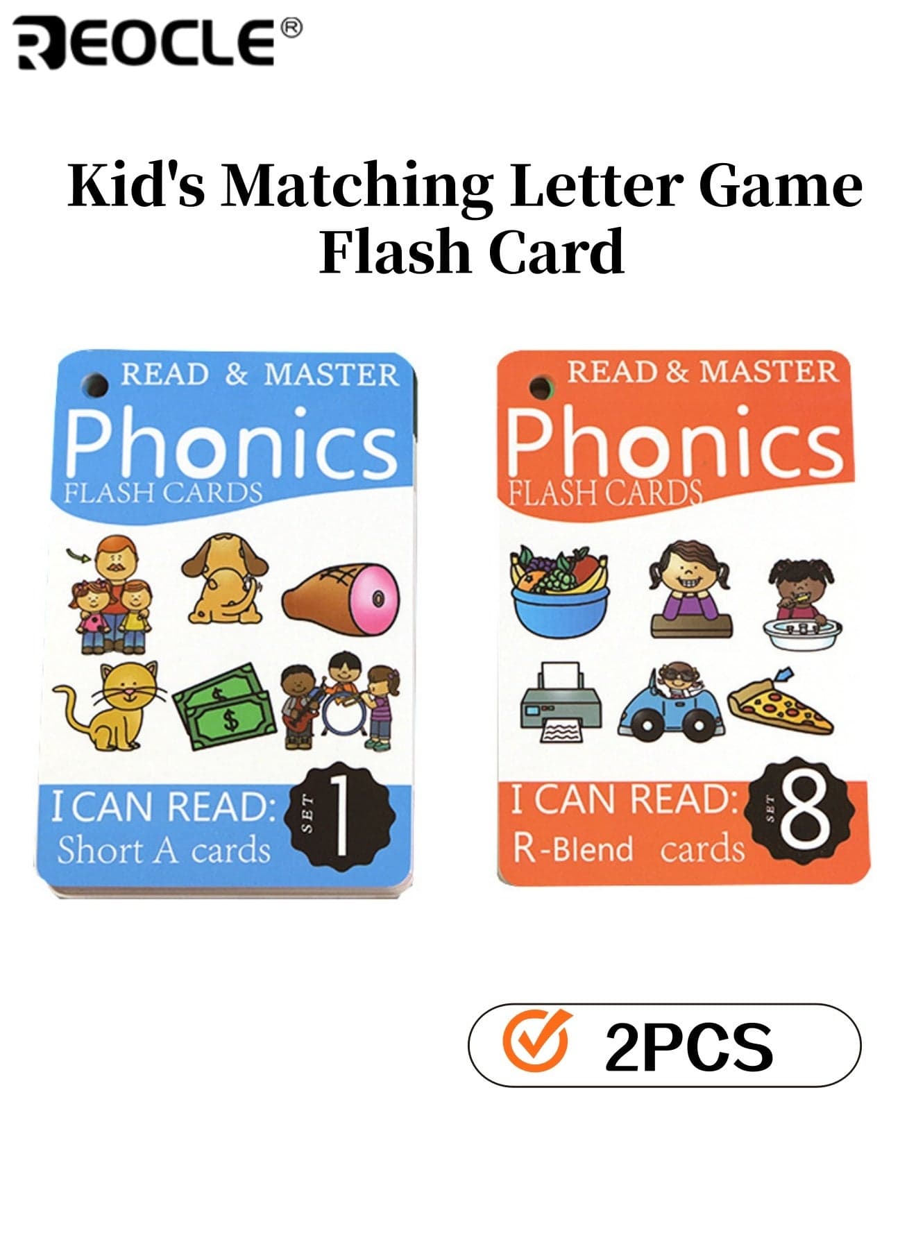 2PCS Kid's Matching Letter Game Flash Cards with Rings Spelling Learning Toys for Early Childhood Education Brain Development Preschool Learning Activities for Kids Toddlers