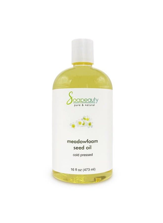 MEADOWFOAM SEED OIL Organic Cold Pressed Unrefined | 100% Pure Natural Meadowfoam Seed Oil for Face & Hair | Moisturizer for Skin, Promotes Hair Growth, Balms | Sizes 4OZ to 1 GALLON | (16 OZ)