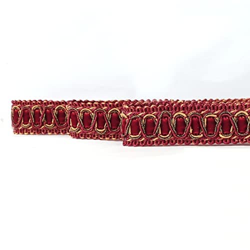 Fenghuangwu Braid Trim 65 Yard Polyester Woven Gimp Braid Trim 2 cm079 inch Diameter Decorative Fabric Trim for Sewing and Crafting red