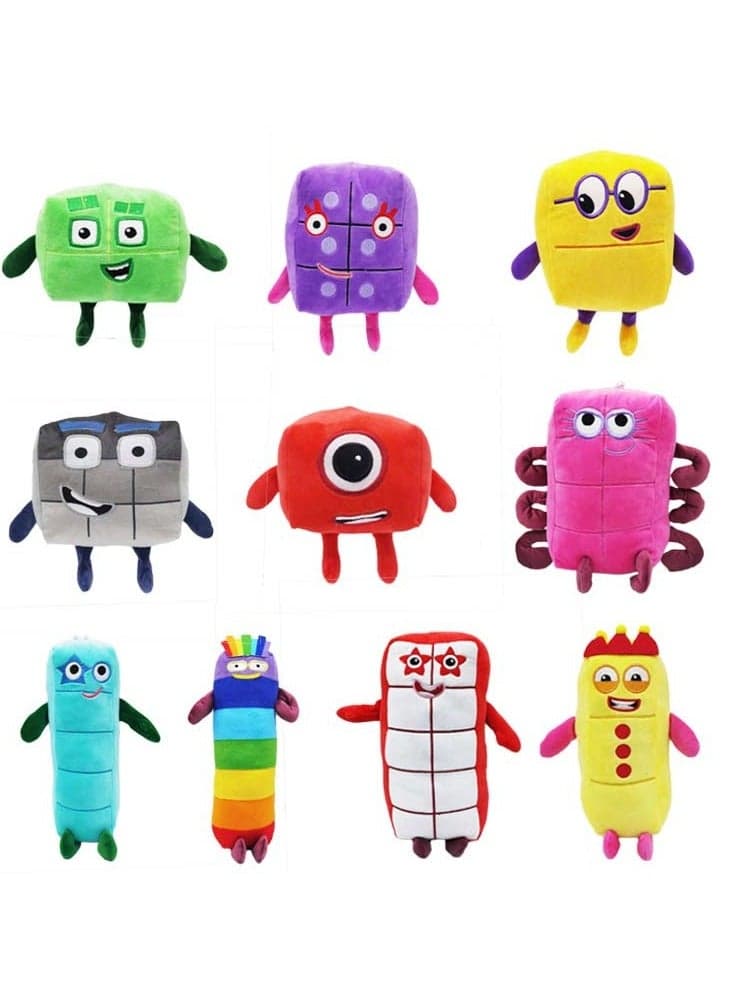Numberblocks Grey Number Nine Plush Doll Educational Cartoon Movie Anime Figure Toy