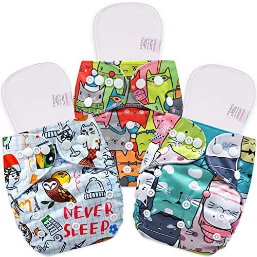 Bembika Cloth Diapers for Babies, Washable Reusable, Adjustable Sizes (Pack of 3 Combo) (3 Dry Feel Inserts Included) 3I