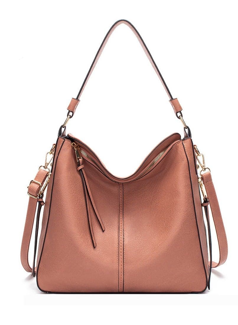PU Leather Handbags for Women Large Shoulder Hobo Bags Large Tote Crossbody Bag Purse for Ladies and Womens 31x13 x29cm Brown
