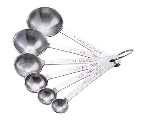 Mrs. Anderson’s Baking Measuring Spoons, 6-Piece Set, Heavyweight 18/8 Stainless Steel