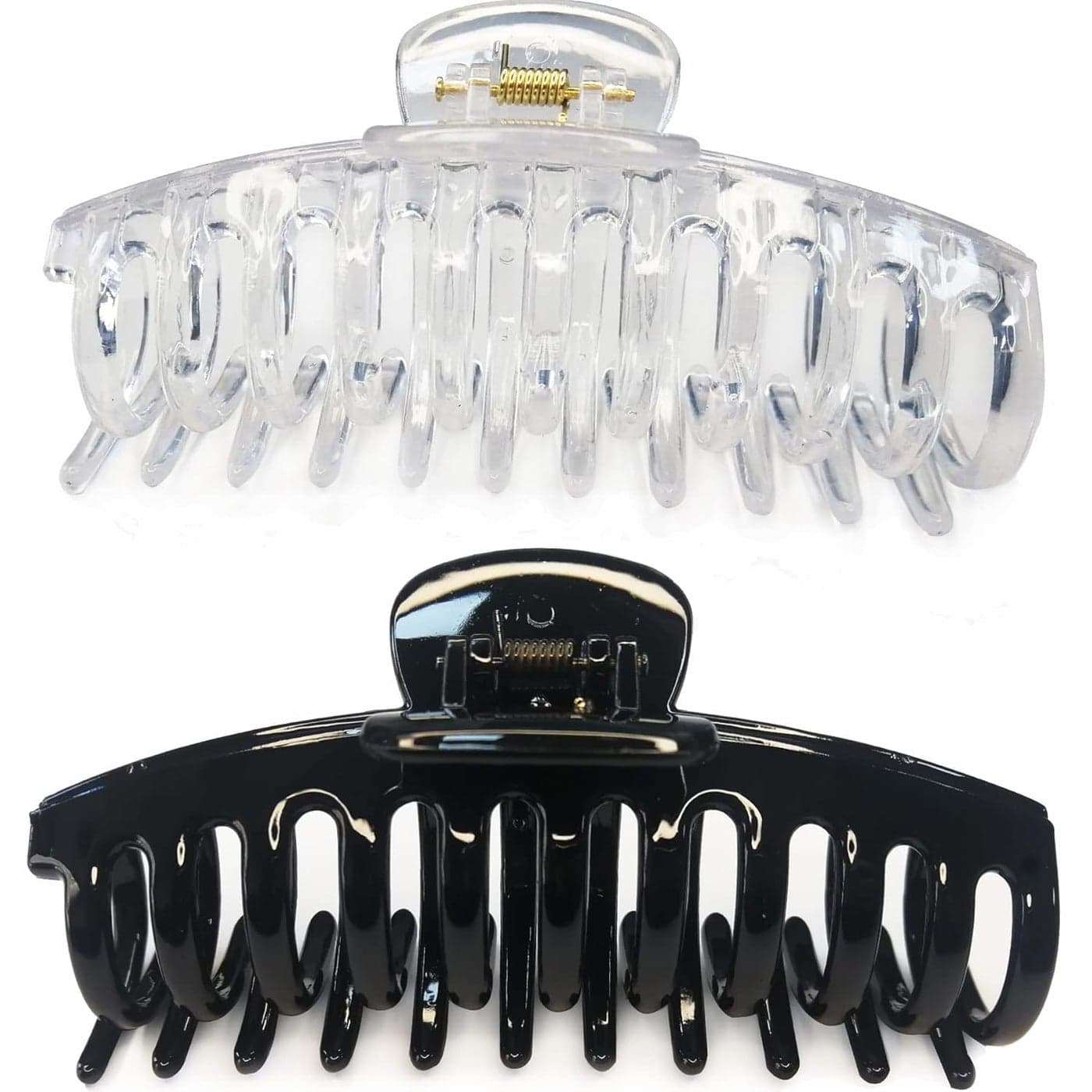 Jumbo 55 Inches Hair Clips for Extra Thick Hair Long Butterfly Hair Accessories for Women 2 Counts Black and Clear