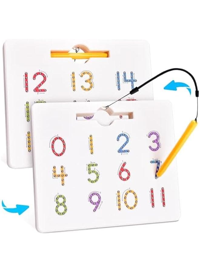 Magnetic Number Tracing Board, 2 in 1 Double Sided Numbers 1-20 Writing Board for Toddlers u0026 Kids, Preschool Handwriting Learning Toys, Educational Math Manipulatives