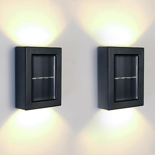 Pivalo Solar Wall Lights with Motion Sensor Auto Chargeable Waterproof Exterior LED Sconce Front Porch Security Outdoor & Indoor Lamps for Patio Garden (Pack of 1)