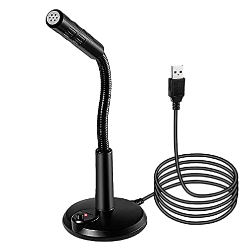 VIBOTON USB Gaming Mic - Noise Cancellation, Recording for PC, Laptop, Desktop Mac - Plug and Play, Black