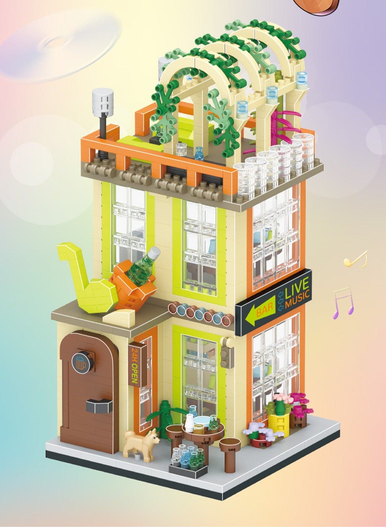 Street Music Bar-Micro Particle Assembling Building Blocks Handmade DIY Toy Gift