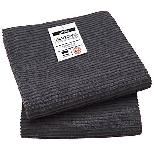 Now Designs Ripple Kitchen Towel, Set of 2, Black