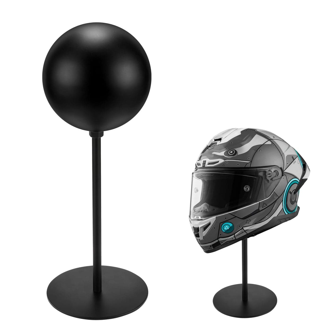motofans Helmet Stand Metal Rotation Metal Stand Desktop Hanger Rack Helmet Stand Display for Motocycle Helmet CapsHat and Rugby Helmet