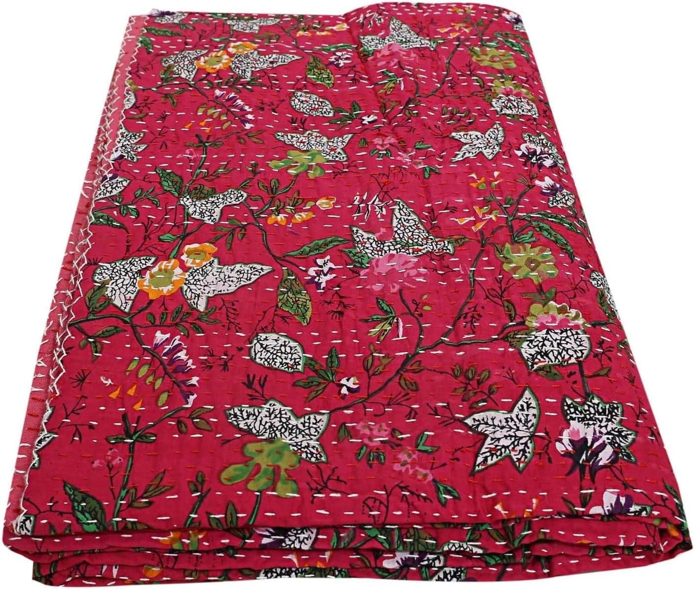 BOHEKANT Handicraft Cotton Handmade Kantha Kantha Quilt Kantha Bed Cover Bedspread Kantha Blanket Throw02 Twin 60x90 Inches Single Bed