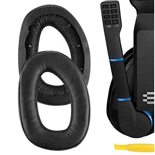 Geekria QuickFit Replacement Ear Pads for Sennheiser GSP 300/301/ 302/303/ 350/370 Gaming Headphones Ear Cushions (Black)