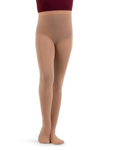 Capezio girls Hold & Stretch® Footed Tight - Girls Tight, Suntan, X-Small