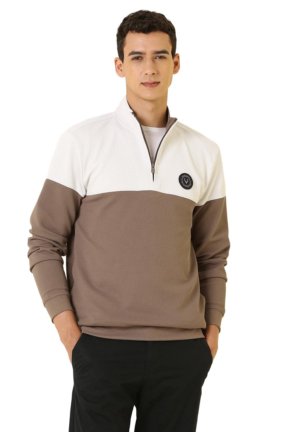 Allen Solly Mens Sweatshirt Beige/Brown