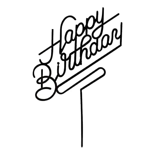 Happy Birthday Cake TopperAcrylic cake ToppersBirthday Party Decoration Supplie Black