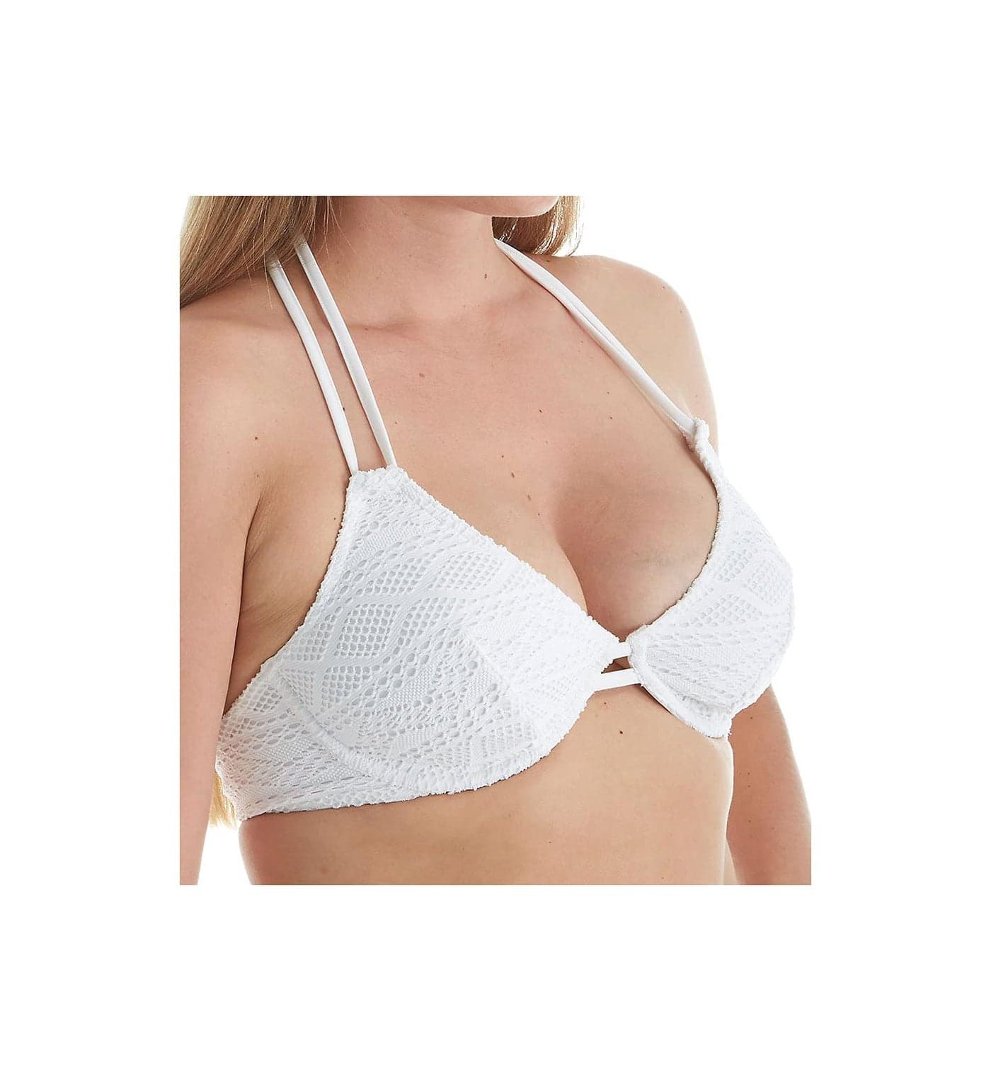 Freya Women's Swim Sundance Underwire Bandless Halter Bikini Top White