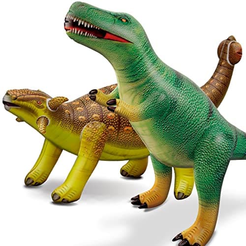 HOHQB Inflatable Dinosaur Toys Jurassic Birthday Party SuppliesLarge Blow up Dinosaur Balloons Party Decorations for Kids Boys and Girls 395 Tyrannosaurus and 42 Ankylosuaurus