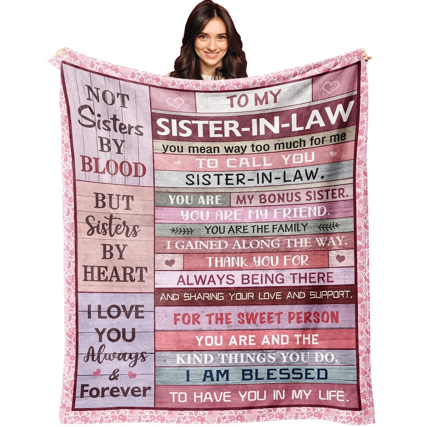 XALAZY Mother Day Sister in Law Gifts Blanket 60X50 Gift for Sister in Law for Women Best SistersinLaw Birthday Gift Ideas Sisters in Law Throw
