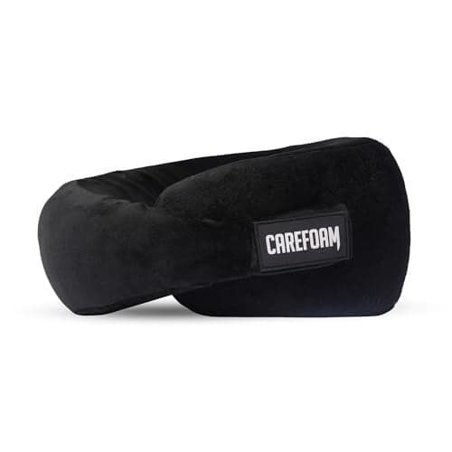 CareFoam Travel Neck Pillow | Premium Memory Foam Neck Pillow for Flight Travel, Car Sleeping | Adjustable Head Rest, Neck Rest Travelling Pillow for Sleeping Head Support