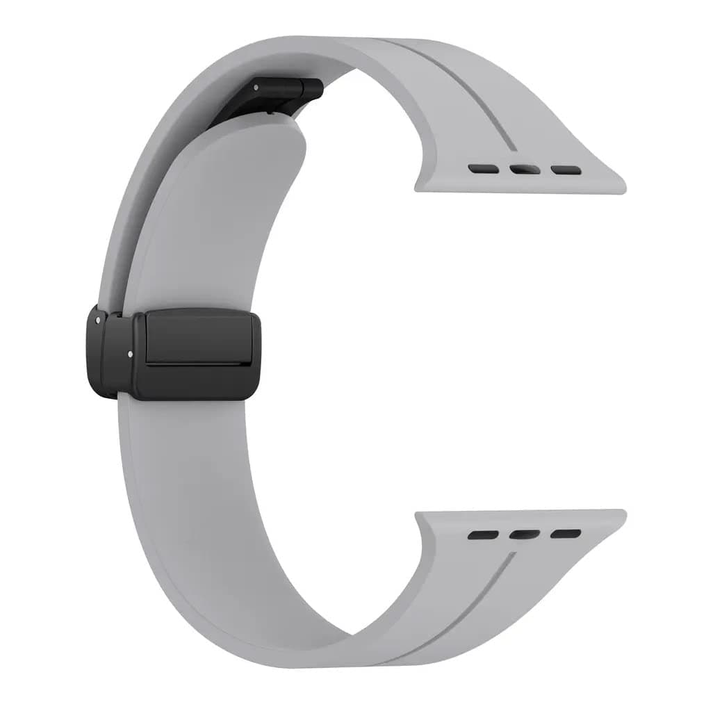 Printme Silicone Sport Band Compatible with Apple Watch 38 mm 40 mm 41 mm 42 mm 44 mm 45 mm 49 mm, Magnetic Clasp Adjustable Strap Compatible for iWatch Series SE Series 1-8 (Grey, 42/44/45/49)