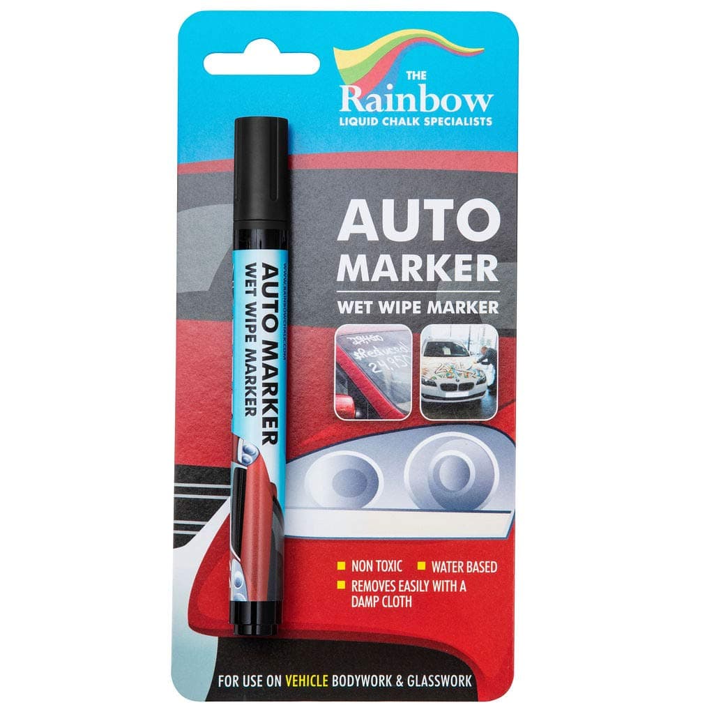 Window Markers for Glass Washable Car Window Paint Pen Dry Erase Liquid Chalk Marker Car Decorations on All Surfaces Tire Windshield Auto Marker Autowriter Rain Resistant Black Fine Tip