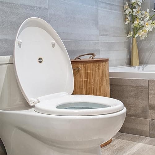 Ruhe® Super Round Toilet Seat Cover | Premium PVC Western Commode Toilet Seat Cover | Non-Slip Point and Durable Seat Cover | Easy Installation | White Color