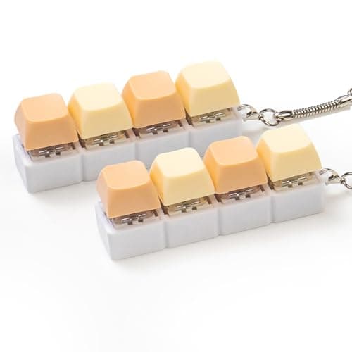 2 Pcs Keyboard Fidget Toy Loud Keyboard Clicker Fidget Toy for Adult 4 Keys Anxiety Toy Keyboard Keychain for Stress Relief Pass Time