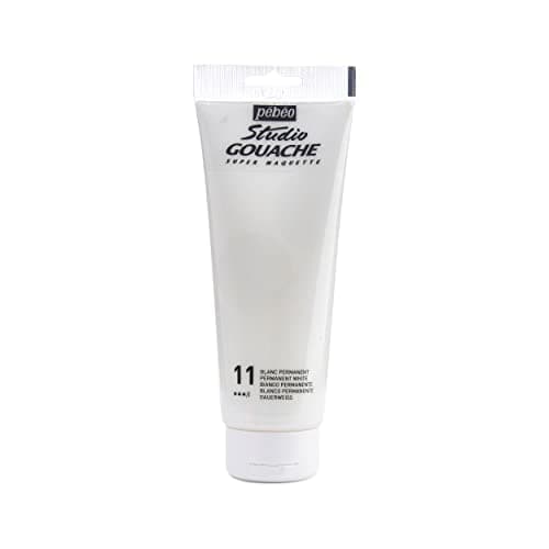PEBEO Studio Gouache Fluid Paint, Velvet Matte Formula, 220 ml Bottle - Permanent White