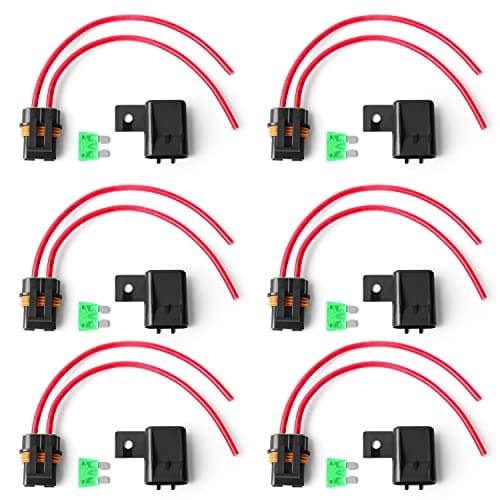 Newdeli Waterproof Inline Fuse Holder 12V with Cover 6 Pack AutomotiveMarineVehicle Weatherproof ATOATC Blade Fuse Holder 12AWG 30A Protecting Circuits and Electrical Equipment
