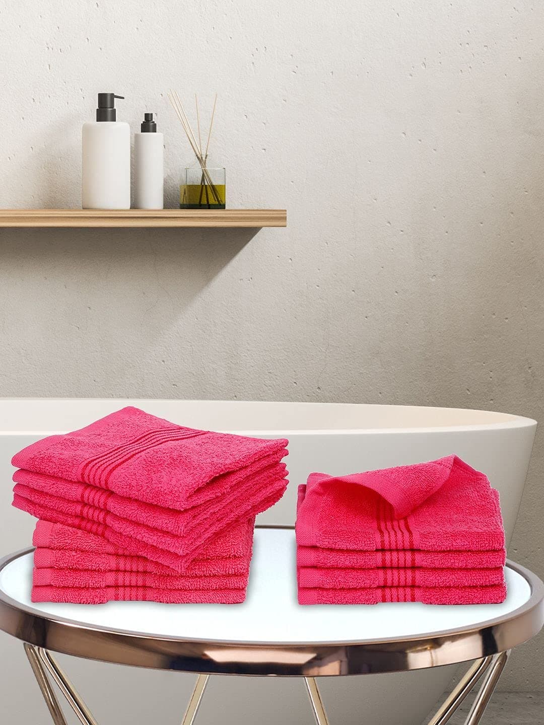 Kopa by Bianca 400 GSM 100% Cotton Soft Terry Towel l 12pc Face Towel l Face Mask Towel l Face Towel for New Born Baby l D`Ross l Peach