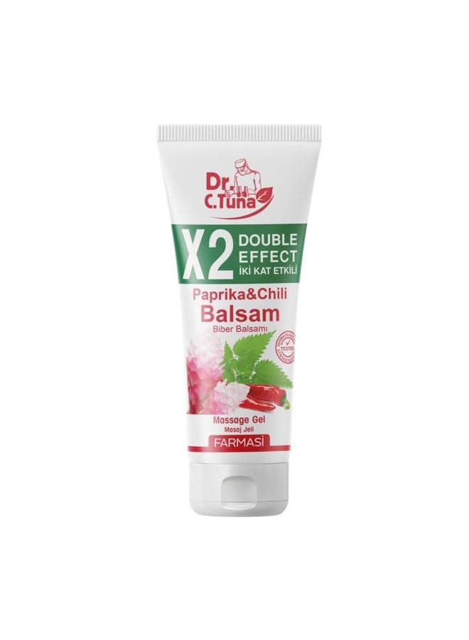 FARMASI Dr. C. Tuna Massage Gel Paprika & Chili Balsam, Red Pepper, Ginger Root & Nettle Extracts with Mint, Jojoba, Rosemary Oils to Soothe Your Body After a Long Day, 8.45 fl oz / 250 ml